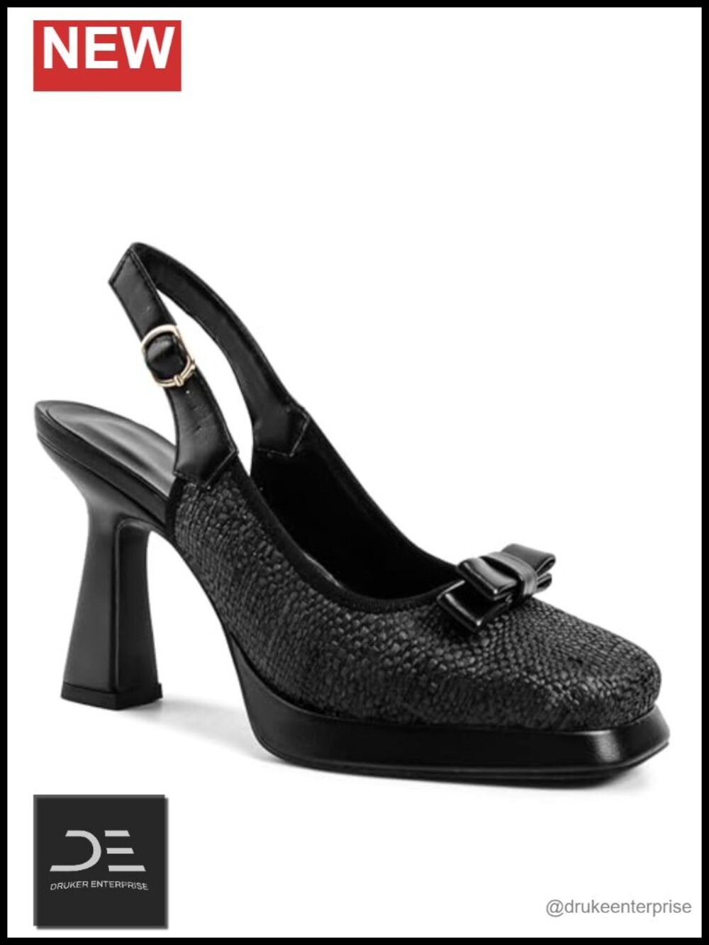 Women's Slingback Pumps Square Toe Block High Heels Platform Mary Jane Dress